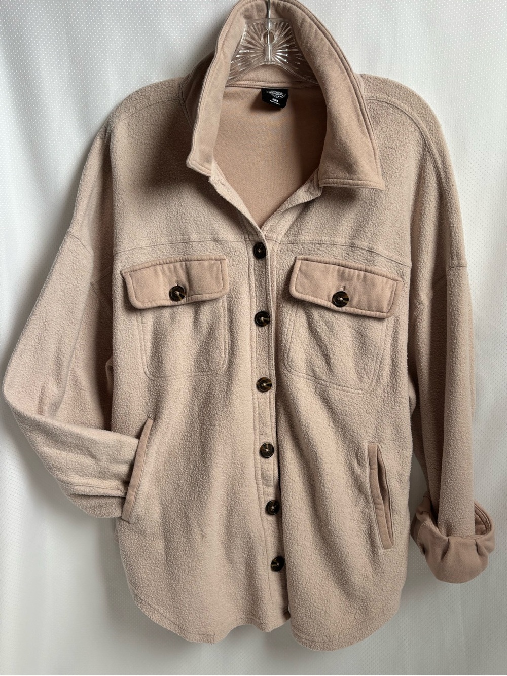 PacSun Oversized Cotton Fleece Shacket Blazer Jacket Beige XS/S